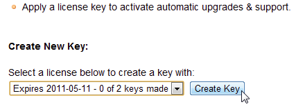 BackupBuddy Create Key