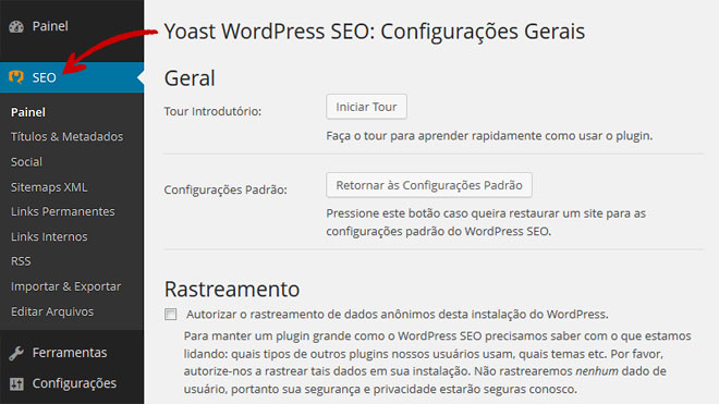 WordPress SEO: Instalado no WordPress