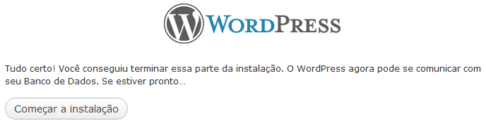 Começar Instalação do WordPress