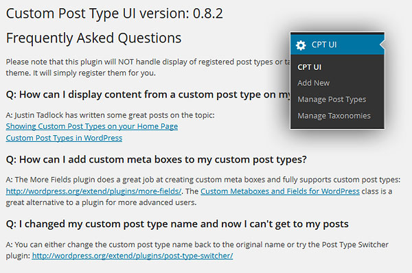 Custom Post Types UI