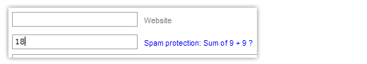Math Comment Spam Protection