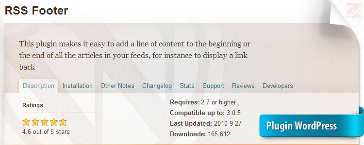 Plugin RSS Footer