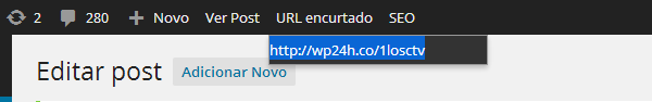 Link para a URL encurtada do Plugin WP Bitly