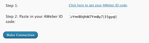 Instalação AWeber Web Form Widget - Conexão com o Plugin