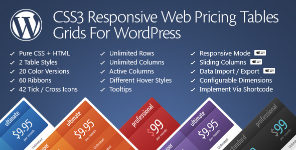Plugin CSS3 Responsive Web Pricing Tables Grids