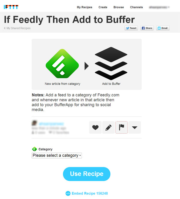 If Feedly Then Add to Buffer IFTTT
