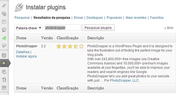 Instalar Plugins WordPress > PhotoDropper